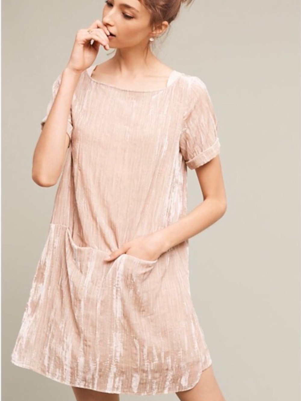 Anthropologie Floreat crushed velvet tunic dress